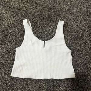 White Crop Tank Top
